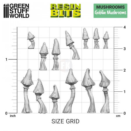 GSW: 3D tlačená sada húb - Goblin Mushrooms